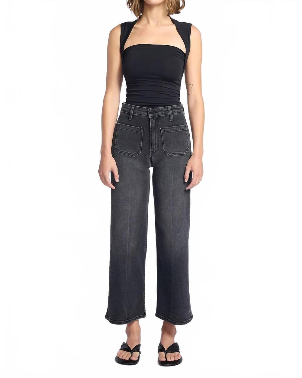 NEW L.T.J sailor front patch pocket jeans in washed black